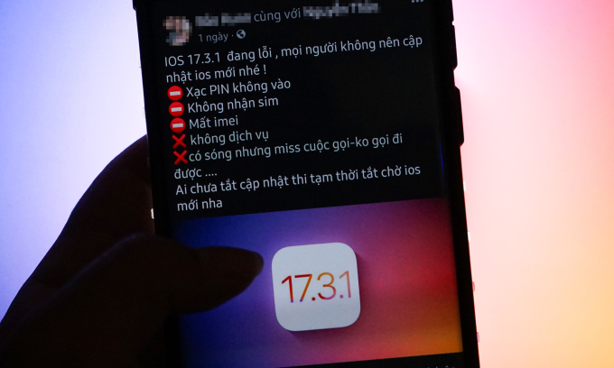 iOS 17.3.1 gặp nhiều lỗi