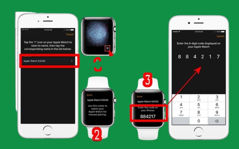 Apple Watch hiển thị mã 6 số để ghép đôi thủ công với iPhone