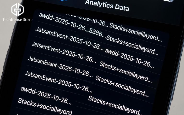 Cách kiểm tra iPhone cũ zin 100% trước khi mua (Chi tiết A-Z) Giao diện phân tích dữ liệu trên iphone hiển thị danh sách log lỗi hệ thống.