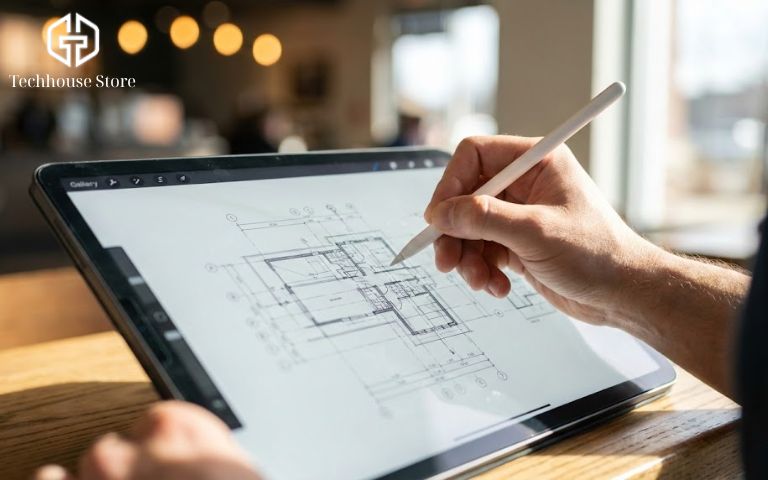 Nên mua iPad hay Điện thoại? Khi nào iPad là khoản đầu tư xứng đáng nhất? người dùng sử dụng bút Apple Pencil trên iPad để thiết kế và ghi chú công việc