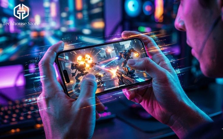 trải nghiệm chơi game đồ họa cao mượt mà trên iPhone 15 Pro Max cũ chip A17 Pro