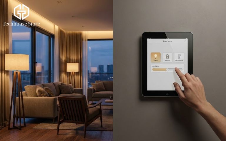 Đừng Vứt Xó! 10 Cách Tận Dụng iPad Cũ Hữu Ích & Tiết Kiệm Nhất Tận dụng iPad cũ treo tường làm màn hình điều khiển trung tâm cho hệ thống nhà thông minh tiện lợi.