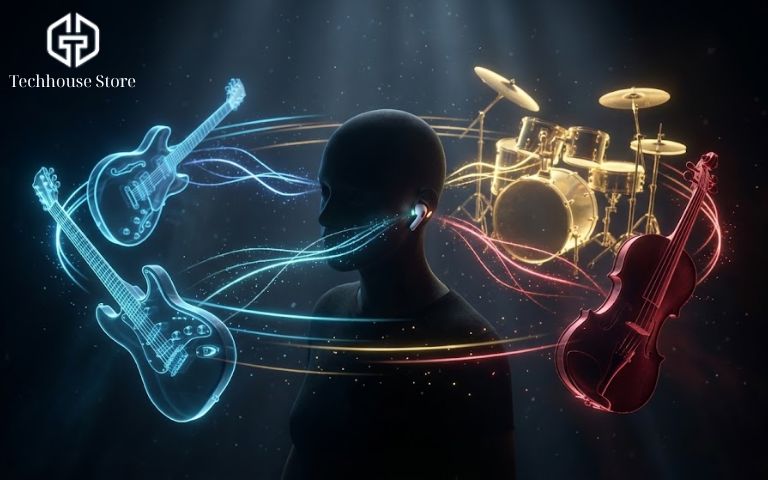 Chất Lượng Âm Thanh AirPods 1, 2, 4, Pro 3: Nghe Có Hay Không? Đánh Giá Chi Tiết 2026 Người dùng AirPods Pro 3 đang tận hưởng không gian âm nhạc sống động như trong rạp hát.