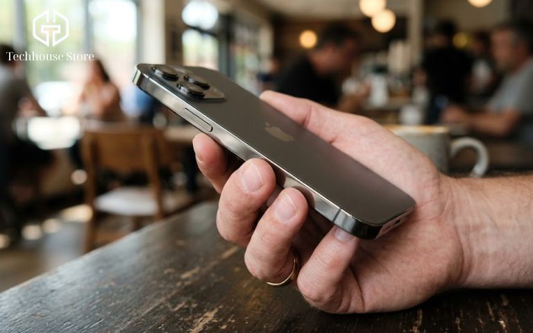 Người dùng đang kiểm tra dung lượng pin tối đa trong phần cài đặt của điện thoại cũ.