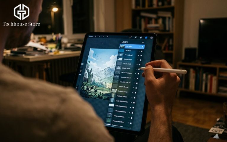 Chọn iPad có dung lượng RAM lớn giúp bạn thao tác được nhiều layer hơn trên các ứng dụng vẽ chuyên nghiệp như Procreate.
