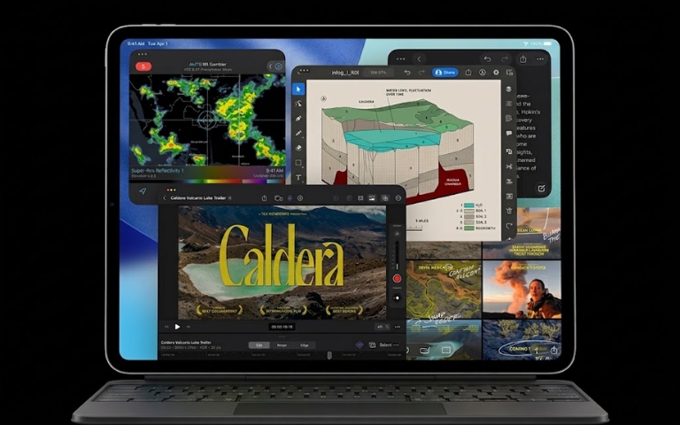 iPad Pro M5 hiển thị nhiều ứng dụng sáng tạo và chuyên nghiệp