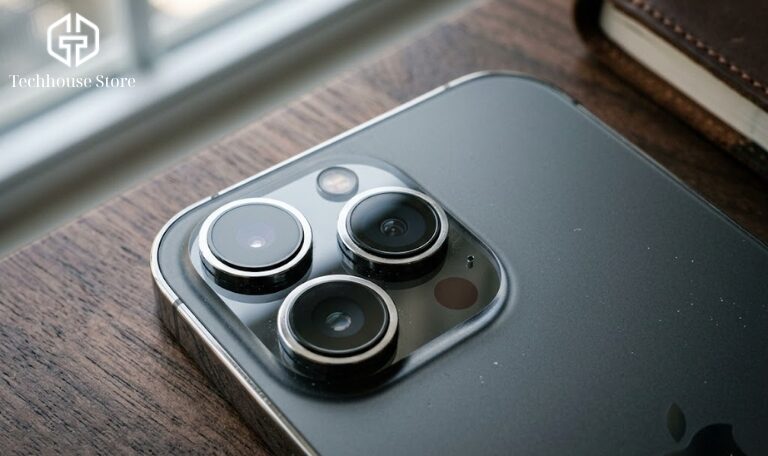 7 triệu nên mua iPhone nào? Gợi ý lựa chọn đáng cân nhắc hiện nay Chụp cận cảnh mô-đun 3 camera và cảm biến LiDAR hình tròn nhỏ màu đen trên mặt lưng nhám của một chiếc điện thoại thông minh cao cấp.