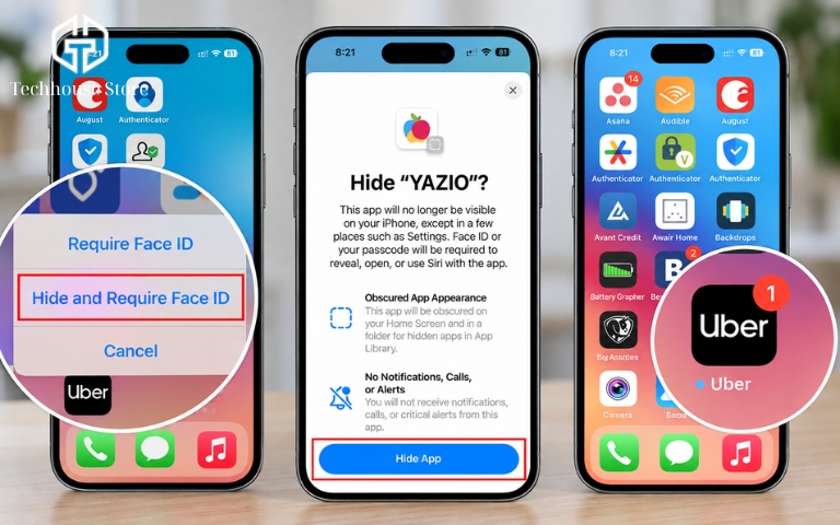 Cách ẩn ứng dụng trên iPhone và mở lại khi cần Cách ẩn ứng dụng trên iPhone bằng Face ID trong iOS 18