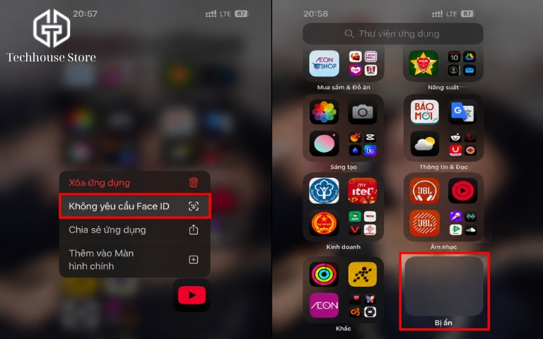 Cách ẩn ứng dụng trên iPhone và mở lại khi cần Chọn Không yêu cầu Face ID để bỏ ẩn ứng dụng trên iPhone