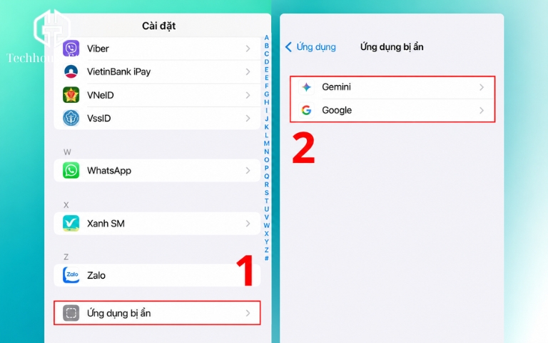 Cách ẩn ứng dụng trên iPhone và mở lại khi cần Danh sách Ứng dụng bị ẩn trong Cài đặt trên iPhone