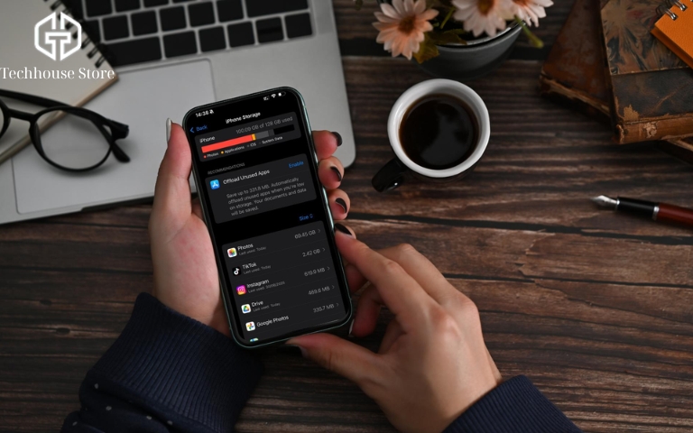 iPhone cập nhật iOS bị lỗi: xử lý thế nào để máy chạy lại mà không mất dữ liệu Người dùng kiểm tra dung lượng iPhone Storage trước khi cập nhật iOS