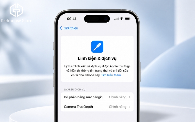 iPhone 17 Pro Max còn đáng mua không trong năm 2026? Màn hình Linh kiện và dịch vụ trên iPhone hiển thị lịch sử sửa chữa và trạng thái linh kiện chính hãng.