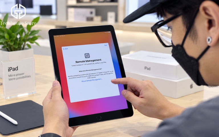 Cách kiểm tra iPad cũ chuẩn từng bước trước khi xuống tiền Người dùng kiểm tra màn hình Remote Management khi thiết lập iPad cũ