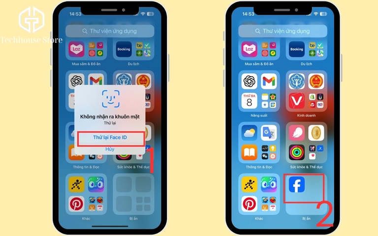 Cách ẩn ứng dụng trên iPhone và mở lại khi cần Xác thực Face ID để mở thư mục Bị ẩn và truy cập ứng dụng trên iPhone